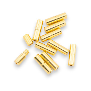 925 Silver Screw Closure Cylinder 3x10mm 10pcs Gold