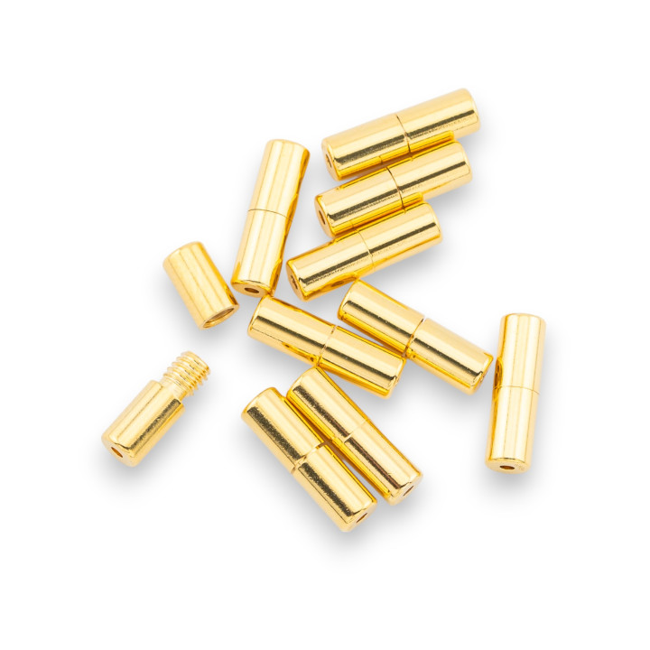 925 Silber Schraubverschluss 3x10mm 10 Stück Golden