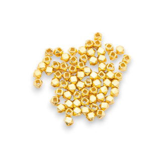 Component Spacer Beads Of 925 Silver Faceted Nugget 2,3mm 5gr 74pcs Περίπου Χρυσό
