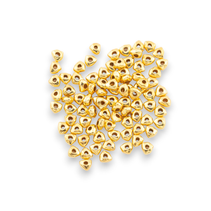 925 Silver Bead Spacer Component Triangle 2.8x1.5mm 5gr Gold