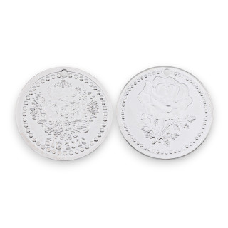 Componente colgante de moneda de latón, 20 mm, 26 piezas, chapado en rodio