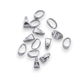 Brass Pendant Hook 2.7x6mm 140pcs Rhodium Plated