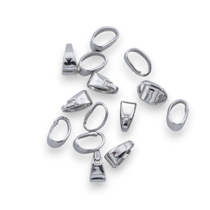 Crochet Pendentif en Laiton 2.7x6mm 140pcs Plaqué Rhodium