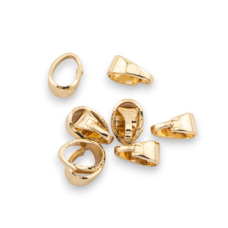 Anhängerhaken aus Messing, 3,7 x 7,8 mm, 120 Stück, golden