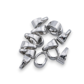 Anhängerhaken aus Messing, 3,7 x 7,8 mm, 120 Stück, rhodiniert