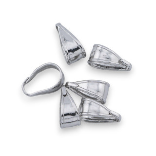 Anhängerhaken aus Messing, 5 x 10 mm, 80 Stück, rhodiniert