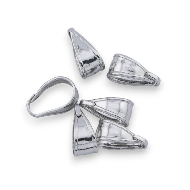 Crochet Pendentif en Laiton 5x10mm 80pcs Plaqué Rhodium