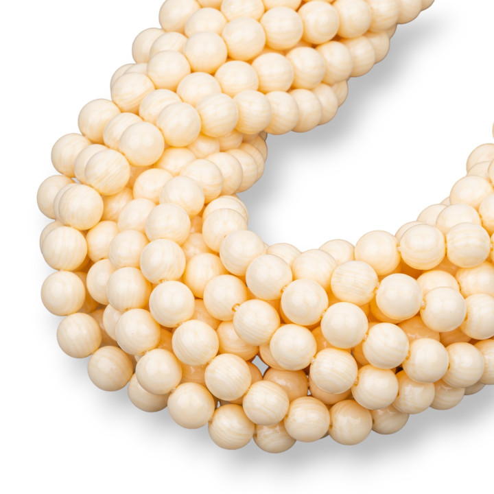 Resin Imitation Bone Round Smooth 5mm