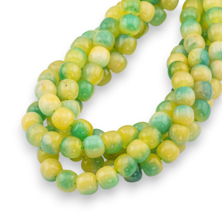 Jade Jadeite Colored Economy Line Smooth Barrel 9x10mm Floral Green