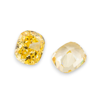 Gemma Corindone Sintetico Created Corundum Taglio A Cuscino 10x12mm 4pz Yellow Citrine
