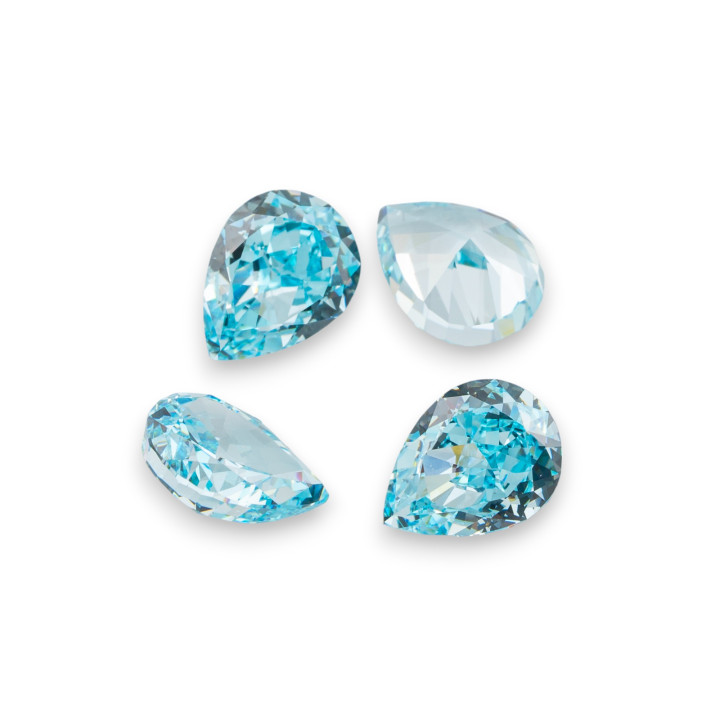 Gemma Corindone Sintetico Created Corundum Taglio A Goccia 7x9mm 4pz Acquamarine