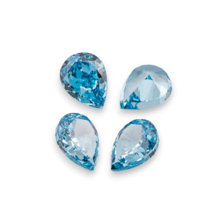 Piedra preciosa de corindón sintético con corte en forma de lágrima de corindón creado 7x9 mm, 4 piezas de zafiro