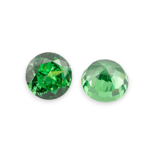 Gemma Corindone Sintetico Created Corundum Taglio Brillante 8mm 2pz Green M Emerald