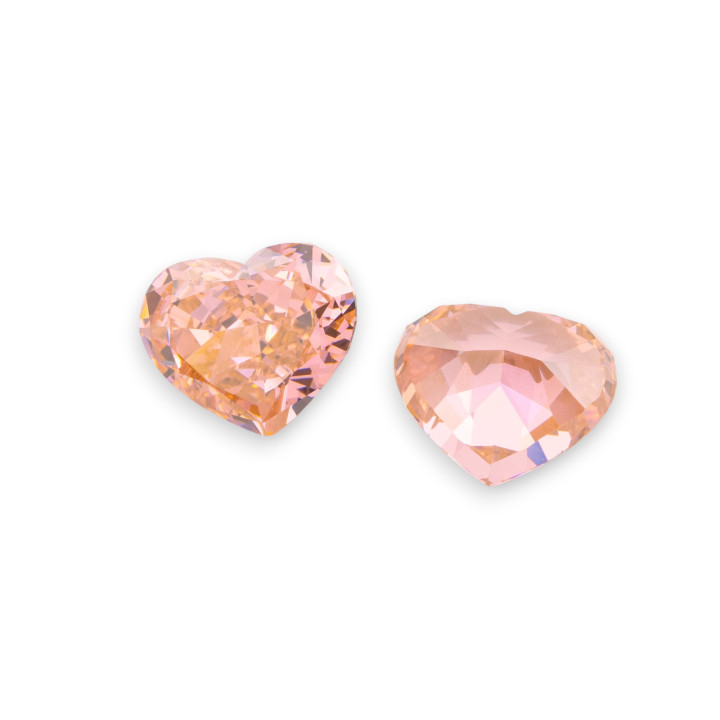 Corindon Synthétique Pierre Précieuse Corindon Créé Coeur Coupé 10x12mm 2pcs Rose Chaud