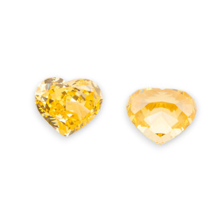 Gemma Corindone Sintetico Created Corundum Taglio Cuore 10x12mm 4pz Yellow Citrine