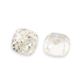 Corindon synthétique pierre précieuse créée corindon Antique taille coussin 10mm 4 pièces diamant blanc