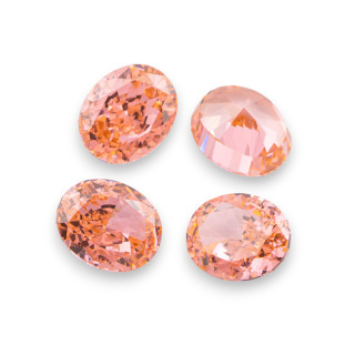 Gem Synthetic Corundum Created Corundum Oval Cut 8x10mm 4pcs Warm Pink