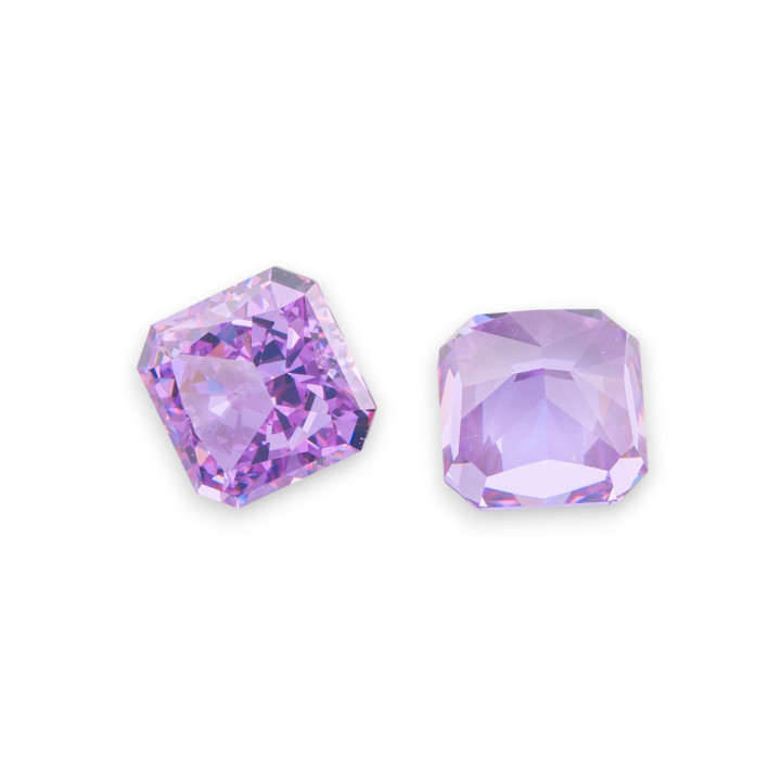 Synthetischer Korund-Edelstein, Korund-Quadratschliff, 10 mm, 4 Stück, Lavendel