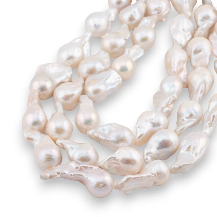 Perle Di Fiume Barocche A Goccia (NBQ) 70-75gr 10-14mm Bianco