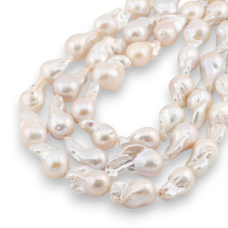 Perles de rivière baroques en forme de larme (NBQ) 75-80gr Blanc