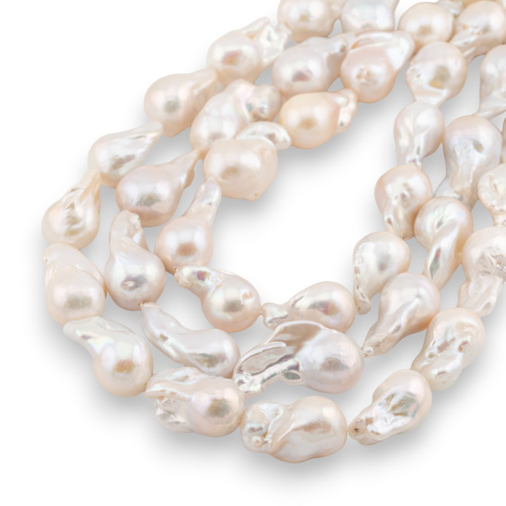 Perle Di Fiume Barocche A Goccia (NBQ) 75-80gr 11-14mm Bianco
