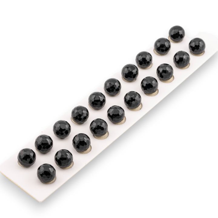 Facettierte runde Onyx-Halblochperlen, 12 mm, 20 Stück