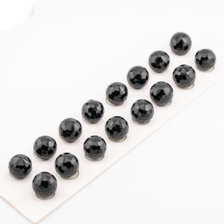 Cuentas de medio agujero de ónix redondas facetadas de 16 mm, 16 piezas