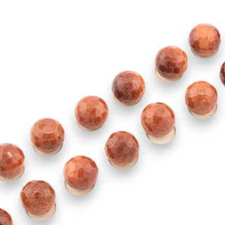 Halbloch-Sonnenstein-Perlen, rund, facettiert, 12 mm, 20 Stück