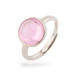 Ring aus 925er Silber mit verstellbarer Größe, 1 Stück, Rosa