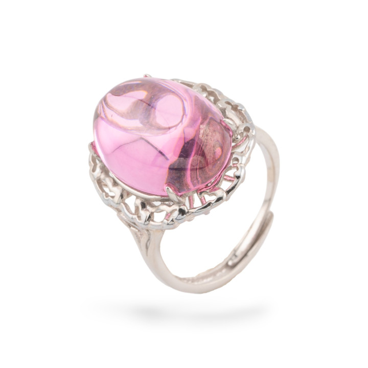 Anello Di Argento 925 Con Misura Regolabile 1pz Rosa