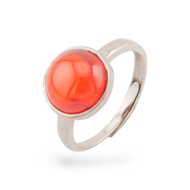 Bague en Argent 925 avec Taille Ajustable 1pc Rouge