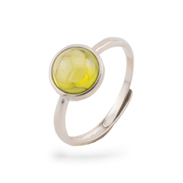 925 Silver Ring With Adjustable Size 1pc Green