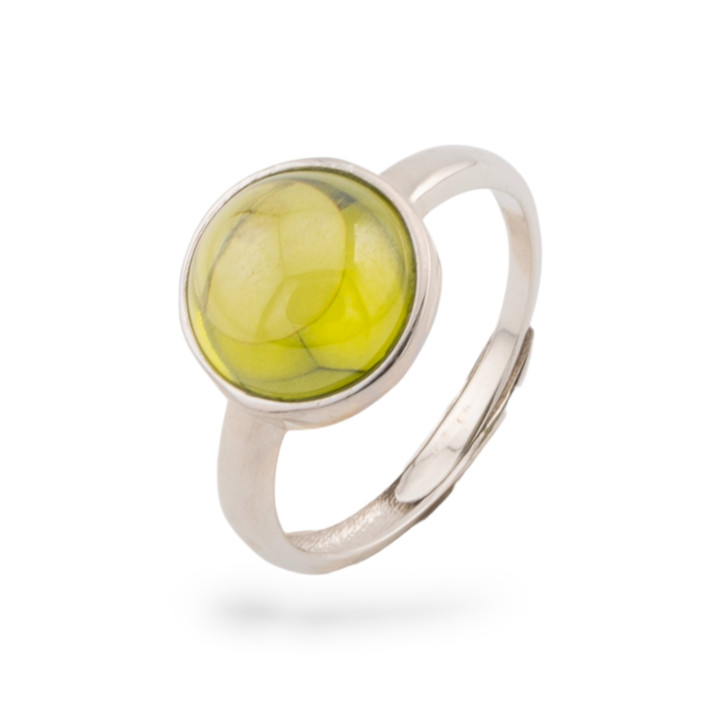 Anillo Plata 925 Con Talla Ajustable 1ud Verde
