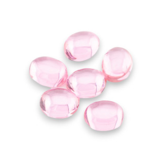 Glatter, ovaler Zirkon-Cabochon, 6 x 8 mm, 6 Stück, Rosa