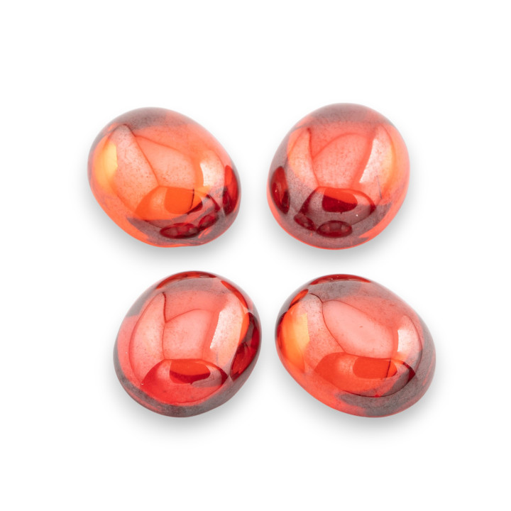 Cabochon Ovale Liscio Di Zircone 10x12mm 4pz Granato