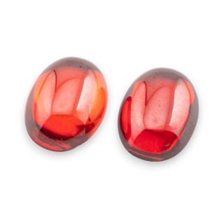 Cabochon Zircon Ovale Lisse 13x18mm 2pcs Grenat