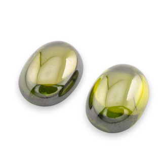 Cabujón Liso Oval Zircon 13x18mm 2ud Verde