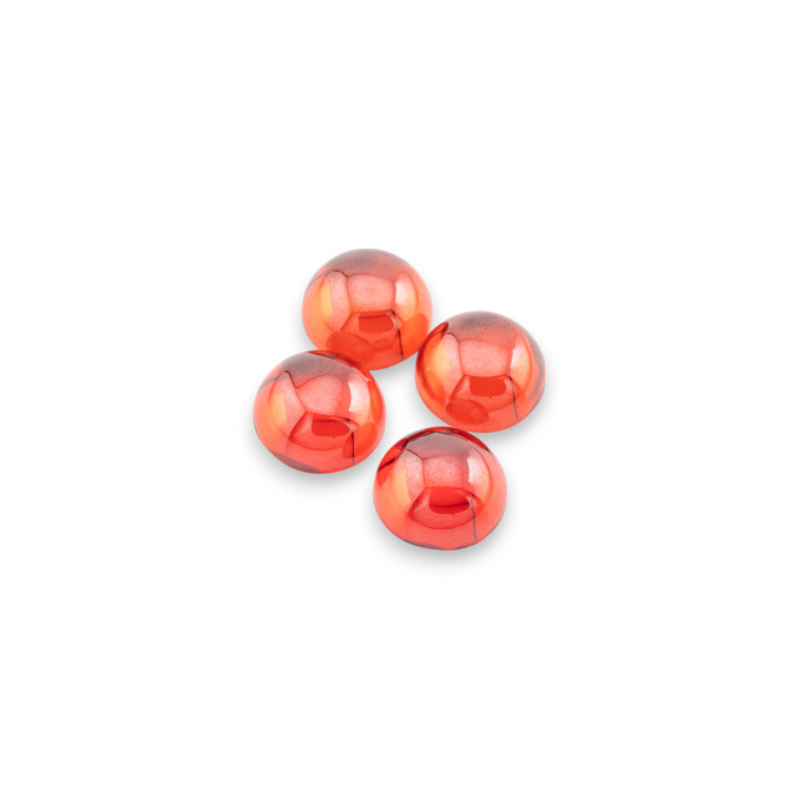 Cabochon Rond Zircon Lisse 9mm 4pcs Grenat