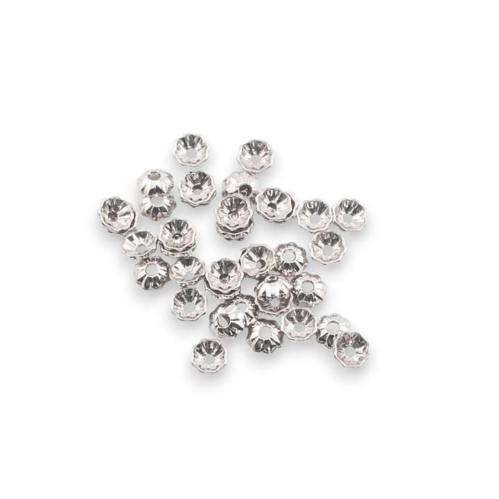925 Silver Flower Cups 3mm 5gr Rhodium Plated