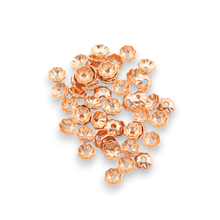 Coppette Di Argento 925 Fiore 4mm 5gr Oro Rosa