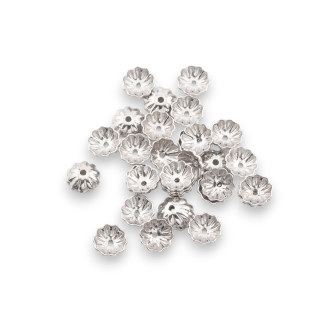 Coppette Di Argento 925 Fiore 5mm Confezione 5gr Rodiato