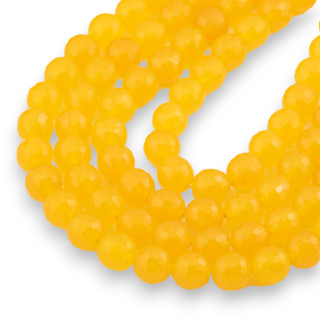 Giada Ghiaccio (Icy Jade) Giallo Perline Tonde Sfaccettate 10mm