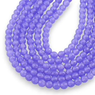 Giada Ghiaccio (Icy Jade) Lavanda Perline Tonde Sfaccettate 6mm