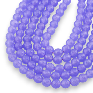 Giada Ghiaccio (Icy Jade) Lavanda Perline Tonde Sfaccettate 8mm