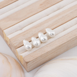 Cuentas de medio agujero Perlas barrocas mallorquinas 10x15 mm 20 piezas