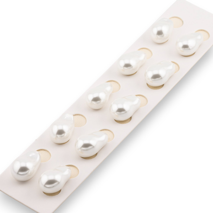 Half Hole Beads Baroque Mallorca Pearls 13x22mm 10pcs