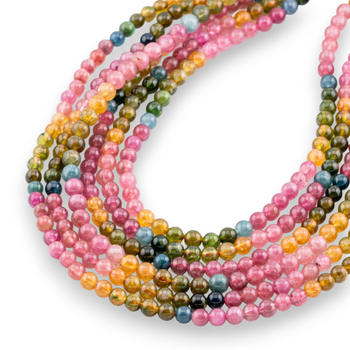 Tourmaline Multicolor Round Smooth First Choice 5mm Gradient