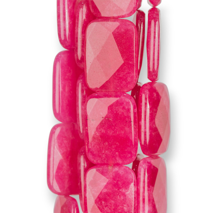 Ruby Jade Faceted Flat Rectangle 22x30mm
