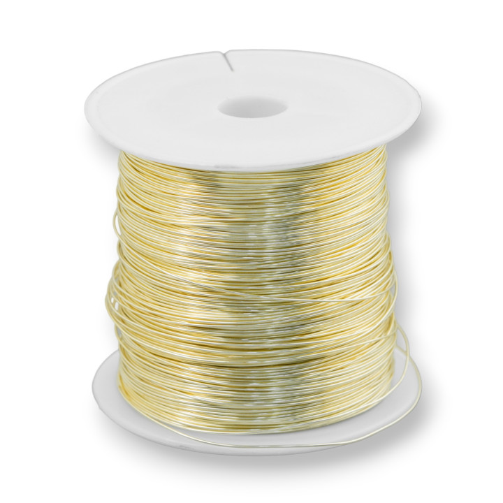 Filo di Ottone Modellabile Protetto Contro Ossidatura Perfetto per Creazione di Gioielli e Bijoux Misura 0,4mm 250gr Oro 18k