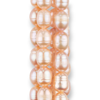 Perles de rivière de riz rayées 8,0-9,0 mm Lilas